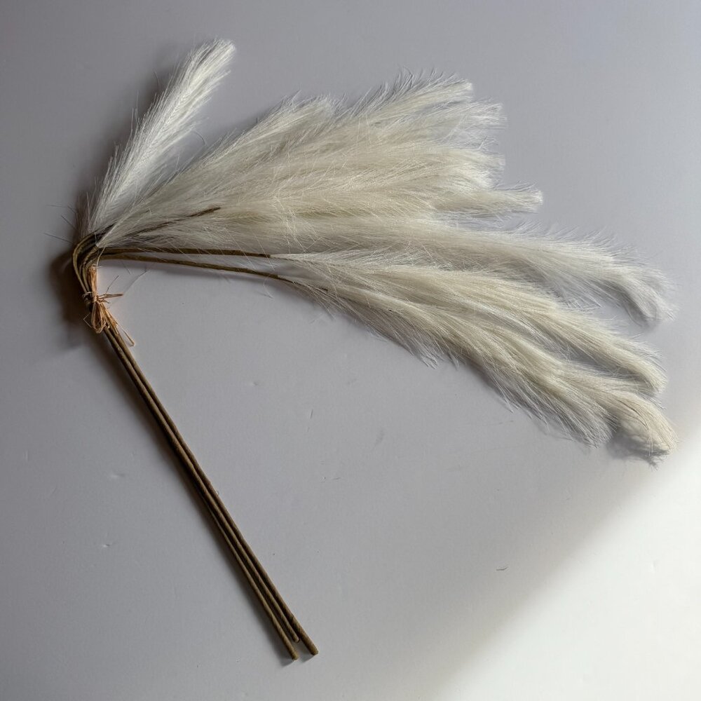 CRATE & BARREL Pampas Grass Bunch - Cream Faux Decorative Home Decor